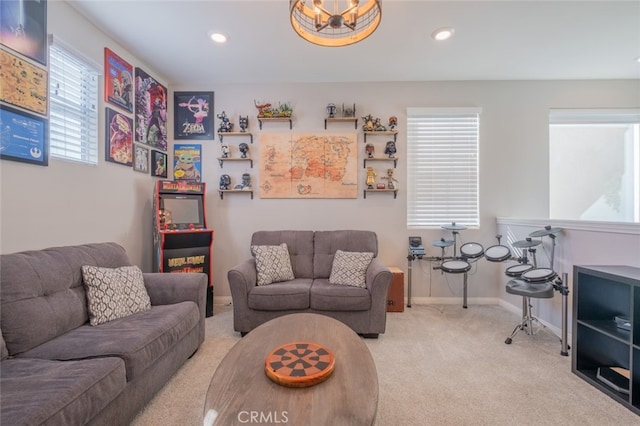 view of carpeted living room