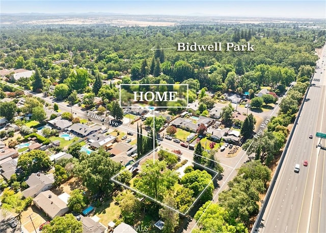 birds eye view of property