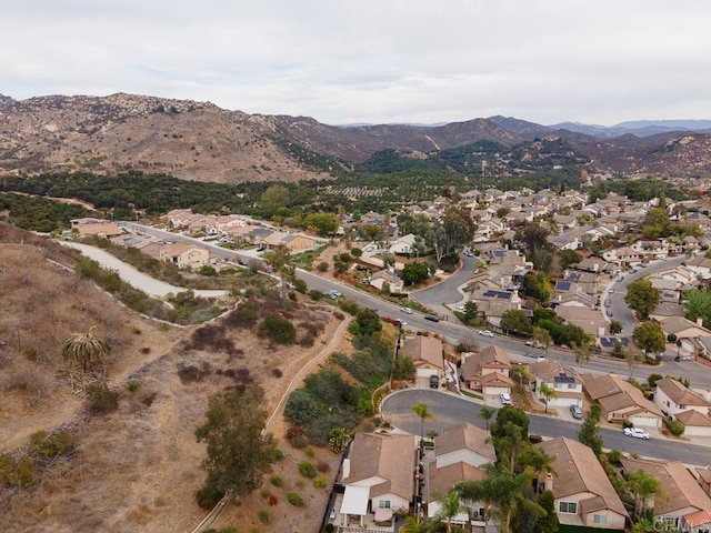 aerial view with a mountain view