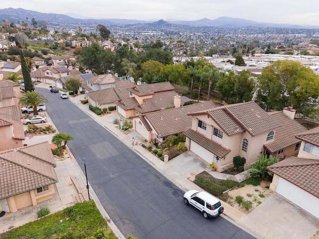 bird's eye view featuring a mountain view