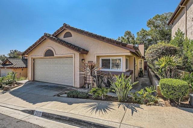 view of front of house with a garage