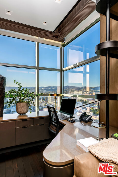 office featuring dark hardwood / wood-style flooring