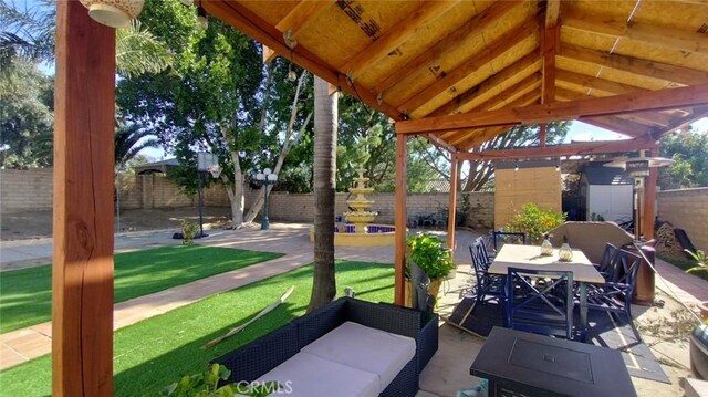 view of patio / terrace featuring a gazebo