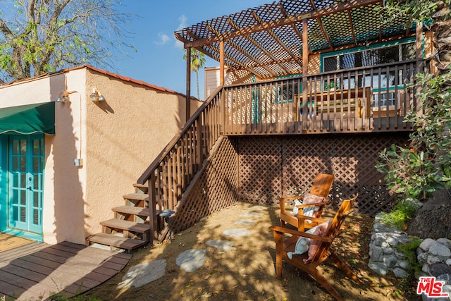 view of patio / terrace with a wooden deck