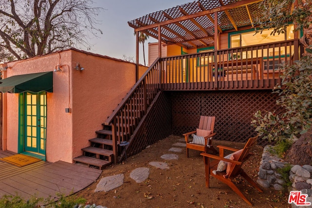 view of patio with a deck