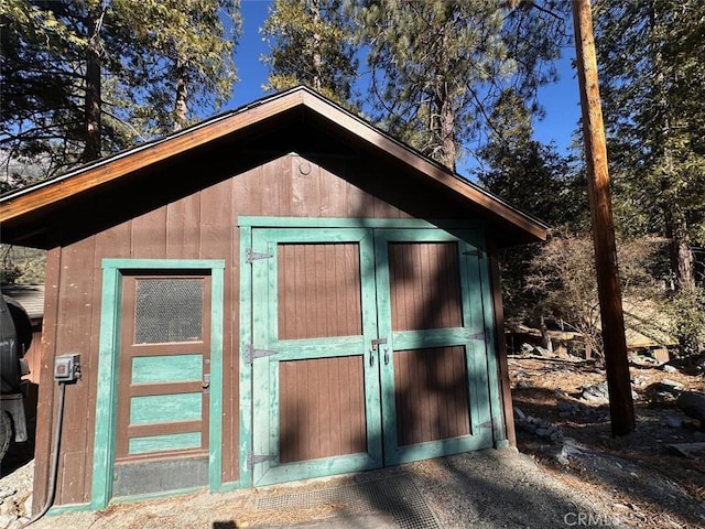 view of shed