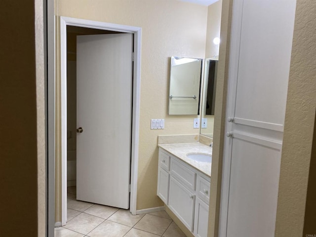 bathroom featuring vanity and tile patterned floors