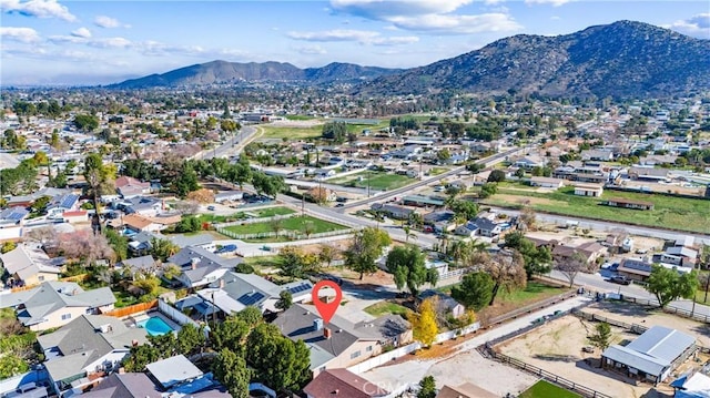 aerial view featuring a mountain view