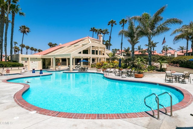 pool featuring a patio