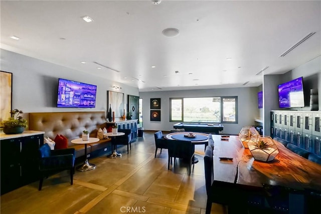 view of tiled dining space