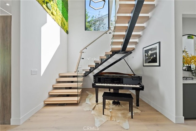 miscellaneous room featuring light hardwood / wood-style floors