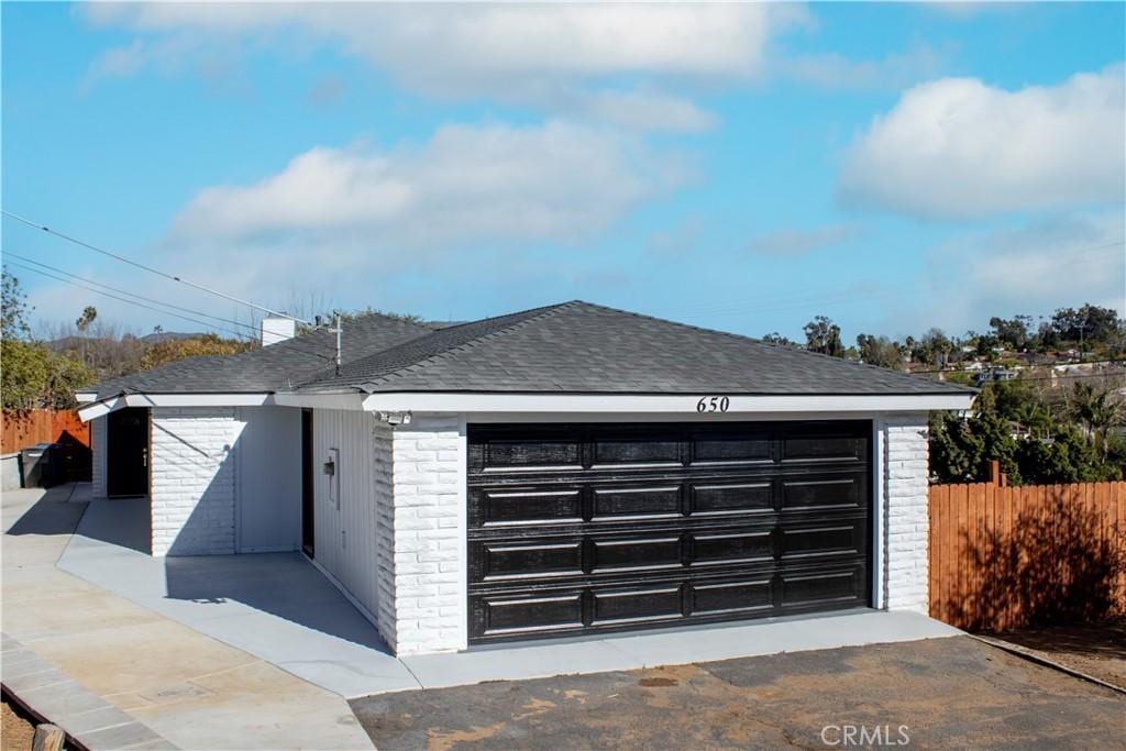 view of garage