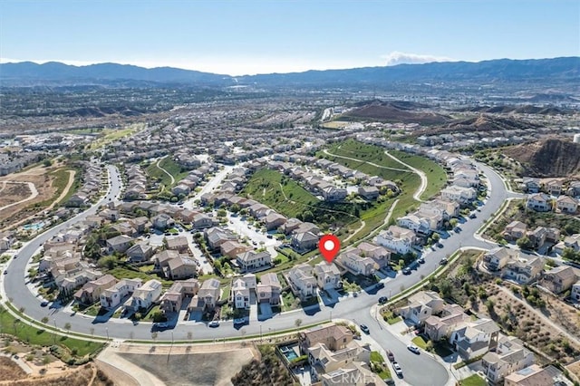 aerial view with a mountain view