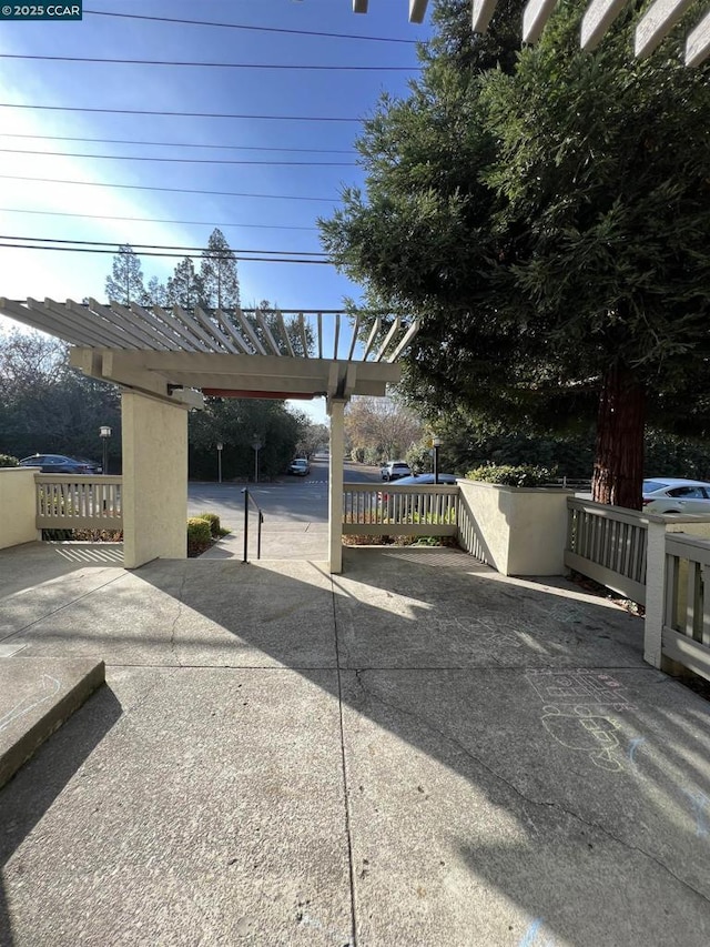 view of patio with a pergola