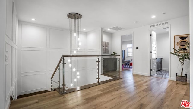 hall featuring light hardwood / wood-style flooring