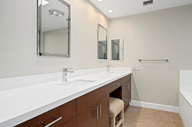 bathroom featuring vanity and tile patterned floors