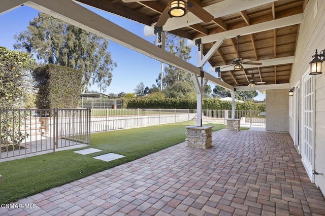 view of patio / terrace with ceiling fan