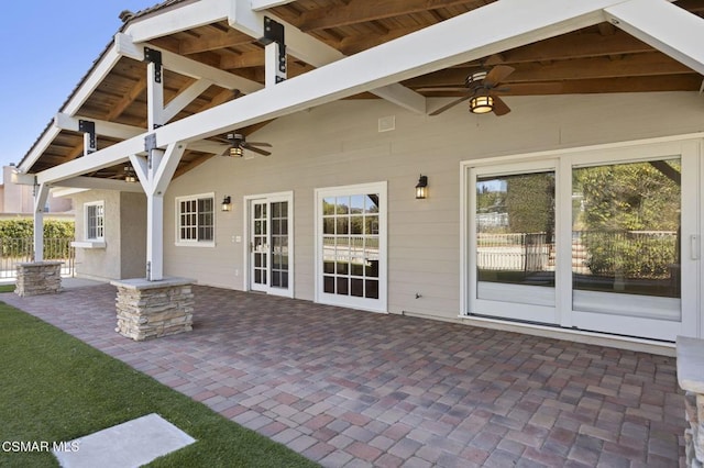 view of patio with ceiling fan