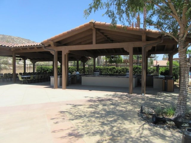 exterior space featuring a gazebo and a patio