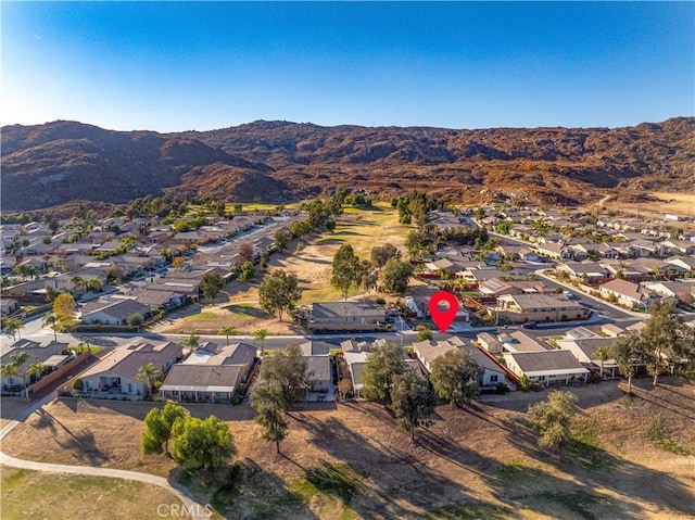 drone / aerial view with a mountain view