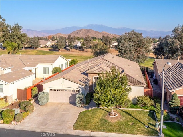 bird's eye view featuring a mountain view