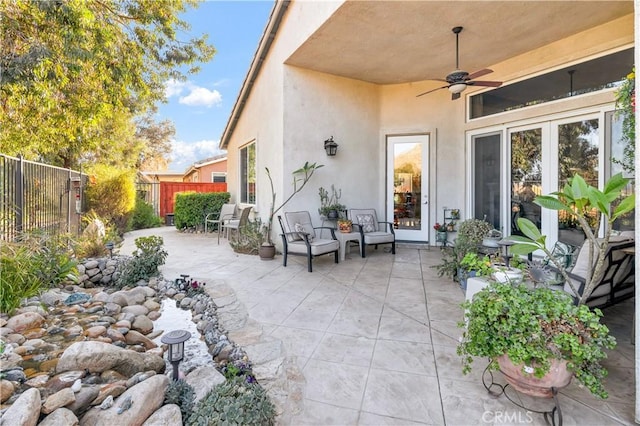 view of patio / terrace with ceiling fan