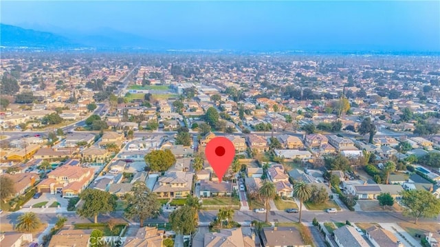 aerial view with a mountain view