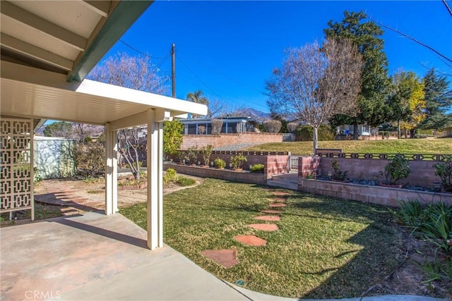 view of yard with a patio