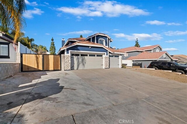 view of front of house with a garage