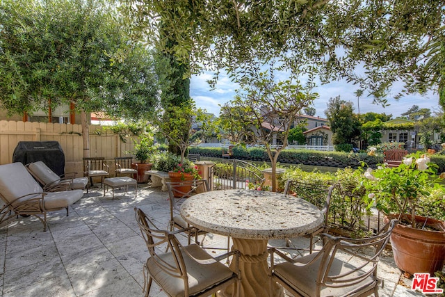 view of patio featuring grilling area