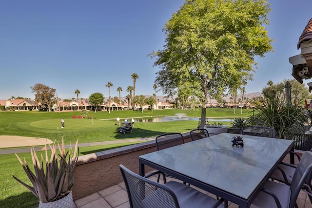 view of patio / terrace featuring a water view