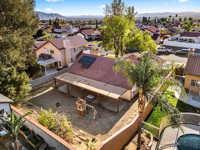 aerial view featuring a mountain view