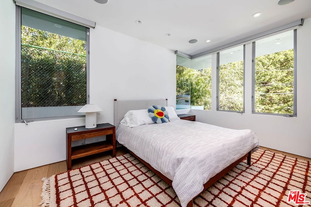 bedroom with wood-type flooring