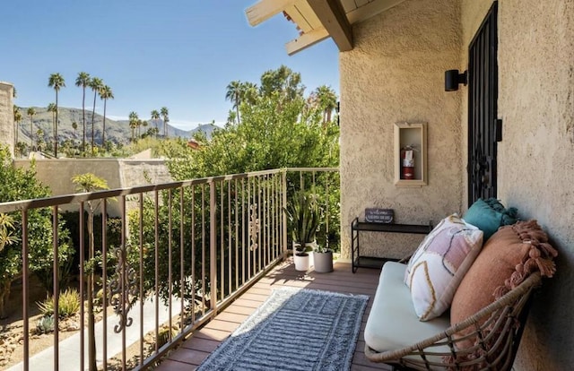 balcony with a mountain view