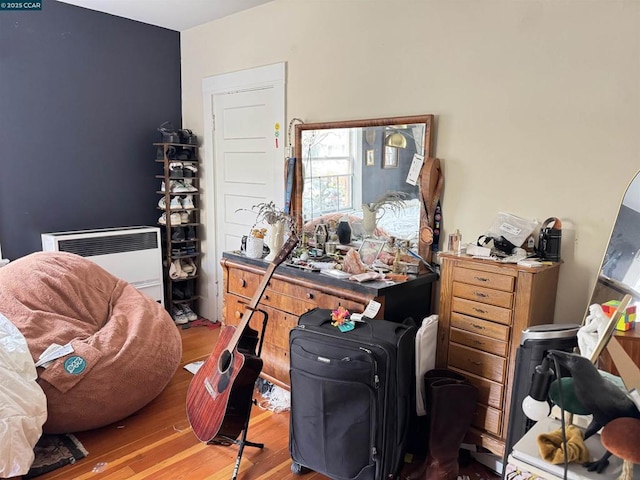 office with hardwood / wood-style flooring