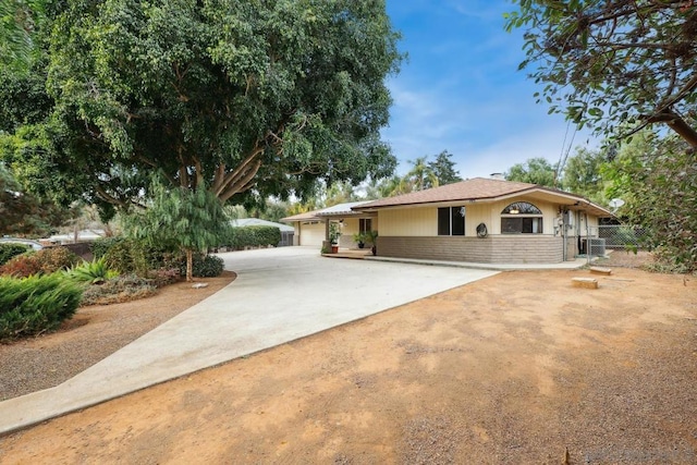 ranch-style home with a garage