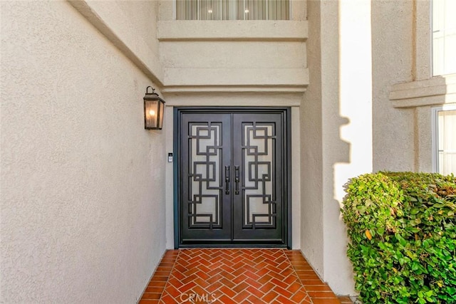 entrance to property with french doors