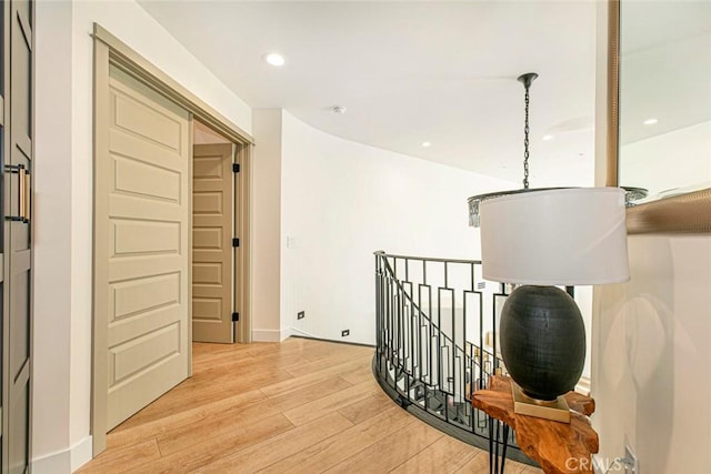 hall featuring light hardwood / wood-style floors