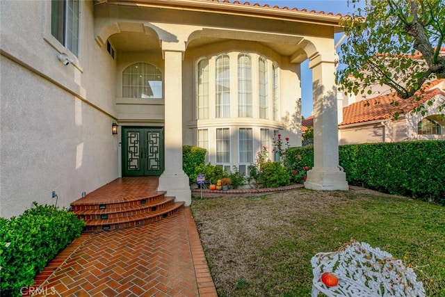 view of exterior entry with french doors