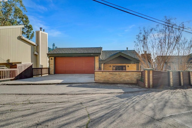 view of front of house with a garage