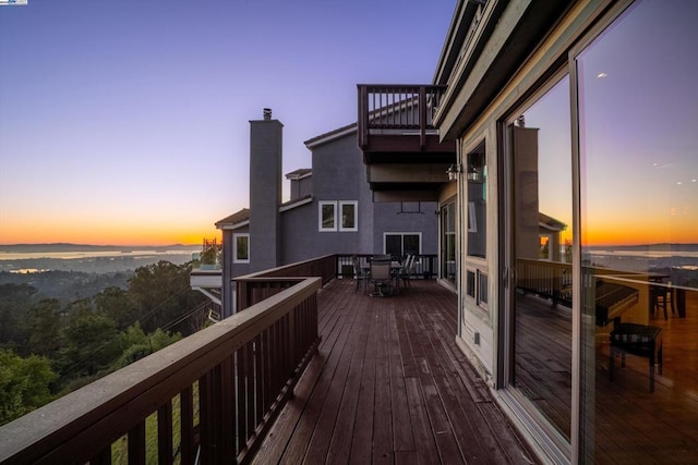 view of deck at dusk