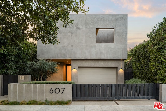 view of front of house with a garage