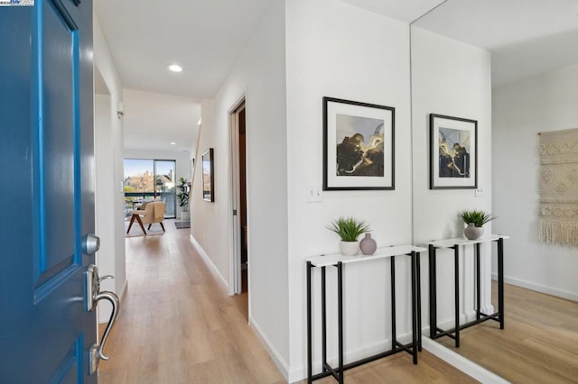 hallway featuring light hardwood / wood-style floors