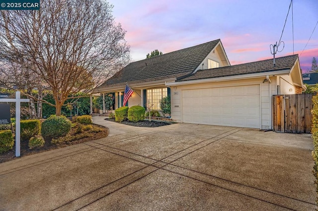 view of front of home featuring a garage