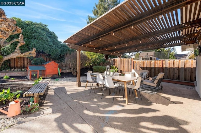 view of patio with a pergola