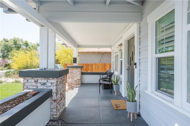 view of patio / terrace featuring a porch