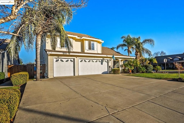 view of front facade with a garage