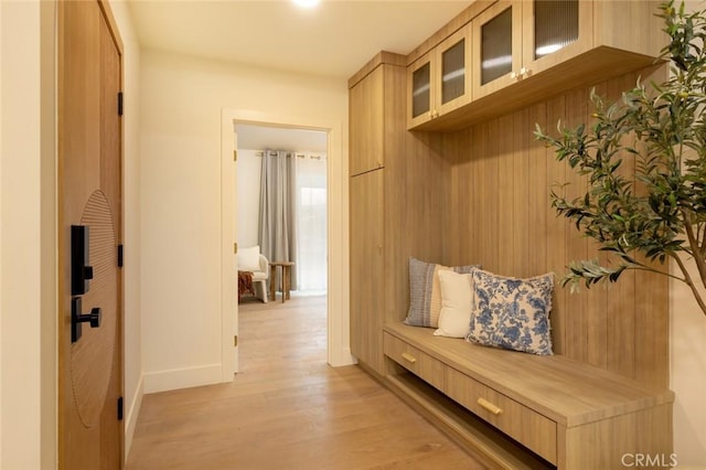 mudroom featuring light hardwood / wood-style floors