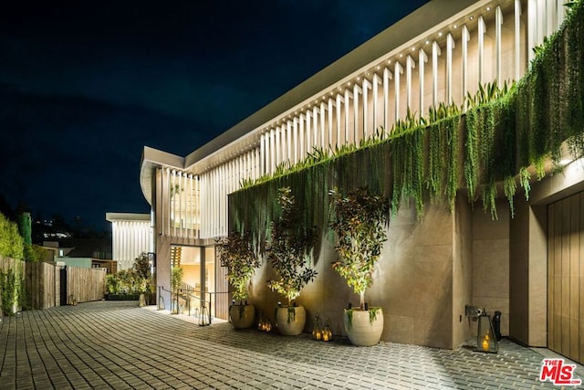 view of patio at twilight