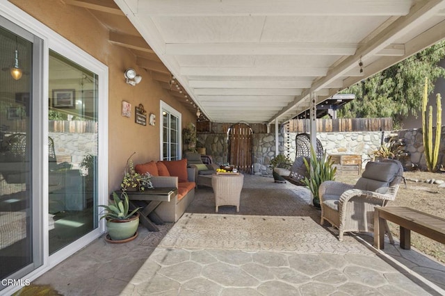 view of patio / terrace featuring an outdoor hangout area